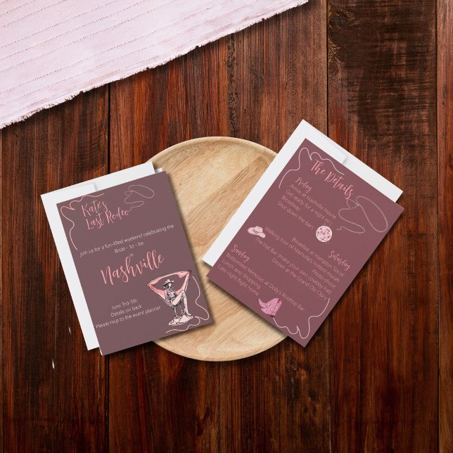 Convites Última Festa de solteira de Rodeio (Criador carregado)