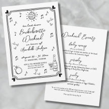 Última Festa de solteira Desenhada da Mão do Disco