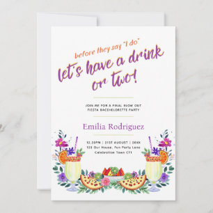 Convites Última Fling Fiesta Cocktails Tacos Bachelorette