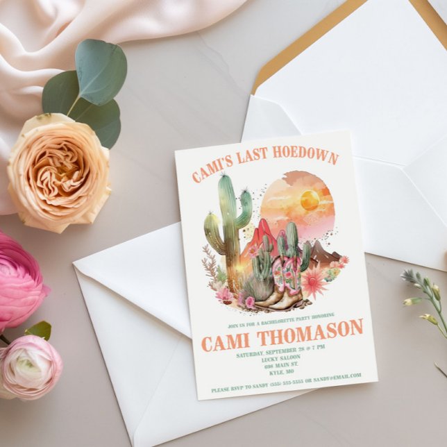 Convites Última Hoedown, Ocidental, Festa de solteira de Co (Criador carregado)