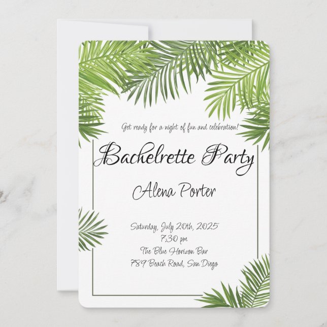 Convites Última Piscação Antes do Anel Bachelorette Bash (Frente)