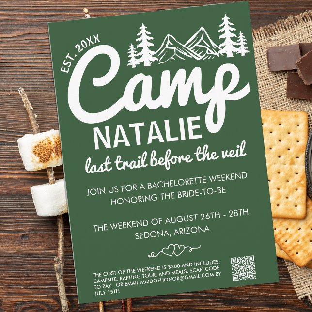 Convites Última Rastreio Antes Da Festa de solteira Do Camp (Criador carregado)