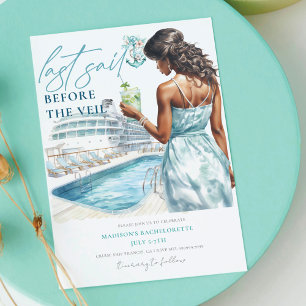 Convites Última vela antes da Bachelorette Veil Lux Cruise
