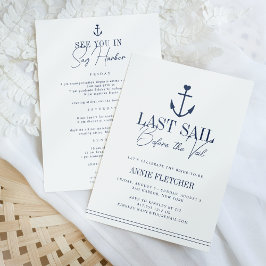 Convites Última vela antes da soleira do véu Itinerário e