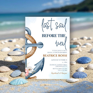 Convites Última Vela Antes Do Chá de panela Náutico Do Véu