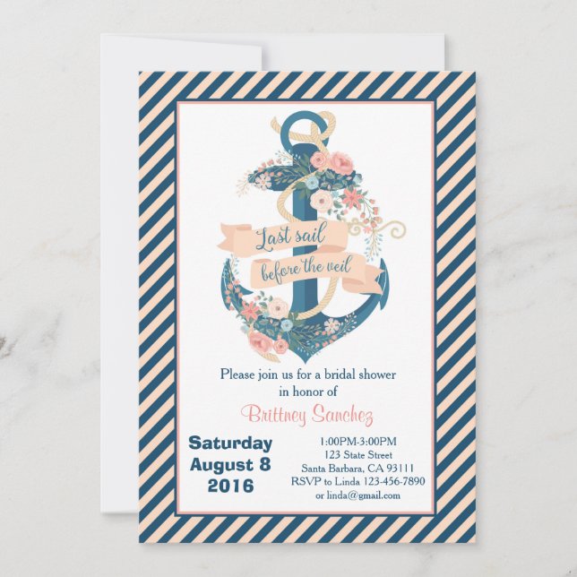 Convites Última vela antes do véu, festa de solteira (Frente)