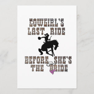 Convites Última Viagem de Cowgirl antes de ser a noiva