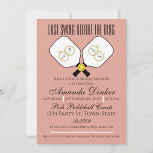 Convites Último Balanço Antes do Pickleball de Casamento do