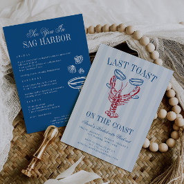 Convites Último brinde na Bachelorette Costeira Itinerário 