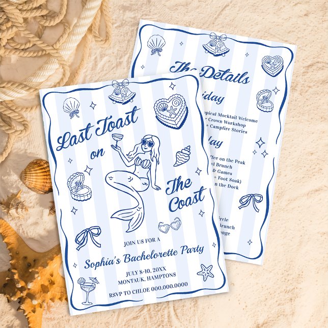 Convites Último Brinde Na Festa de solteira Costeira (Criador carregado)