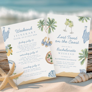 Convites Último brinde na Festa de solteira costeira