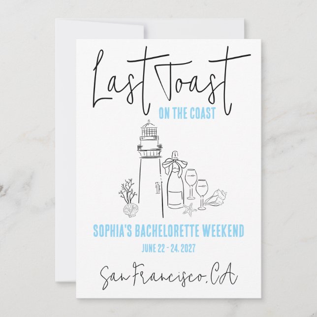 Convites Último brinde na Festa de solteira do fim de seman (Frente)