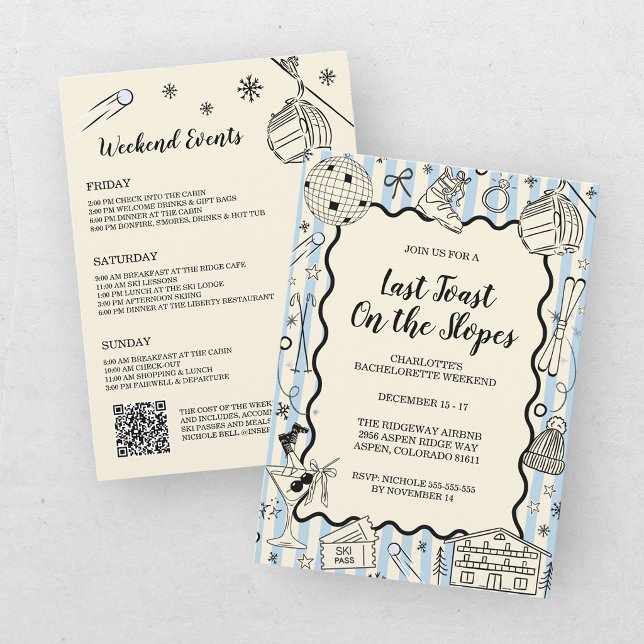 Convites Último Brinde Nas Encostas Fim de Semana de Desped (Criador carregado)