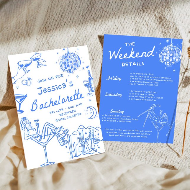 Convites Último brinde nas encostas Fim de semana de desped (Criador carregado)