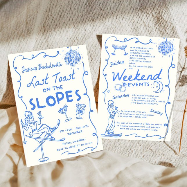 Convites Último brinde nas encostas Fim de semana de desped (Criador carregado)