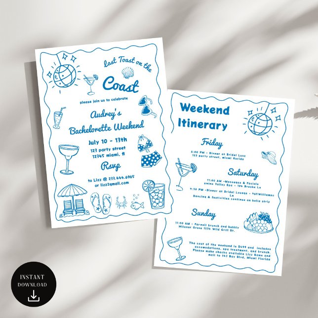 Convites Último Brinde No Fim De Semana Da Bachelorette Cos (Criador carregado)