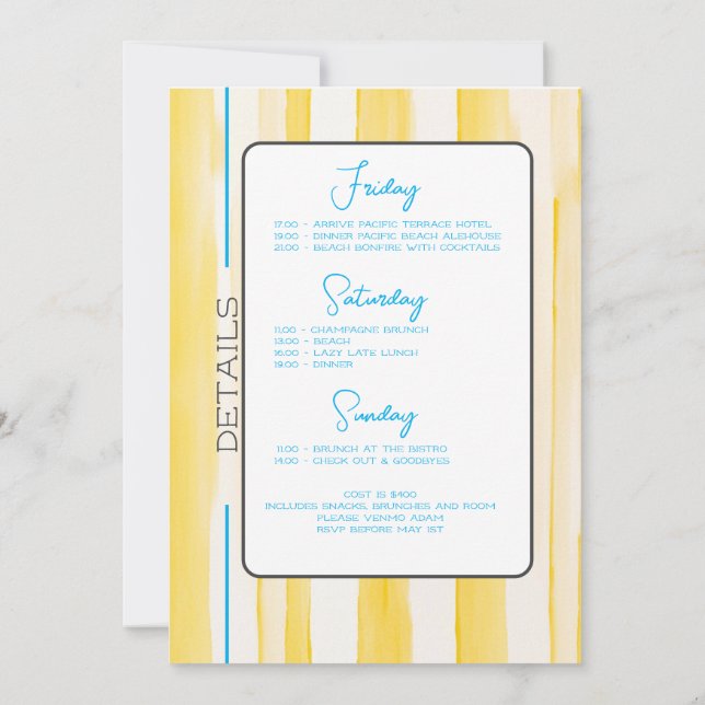 Convites Último Brinde No Fim De Semana Da Bachelorette Cos (Verso)