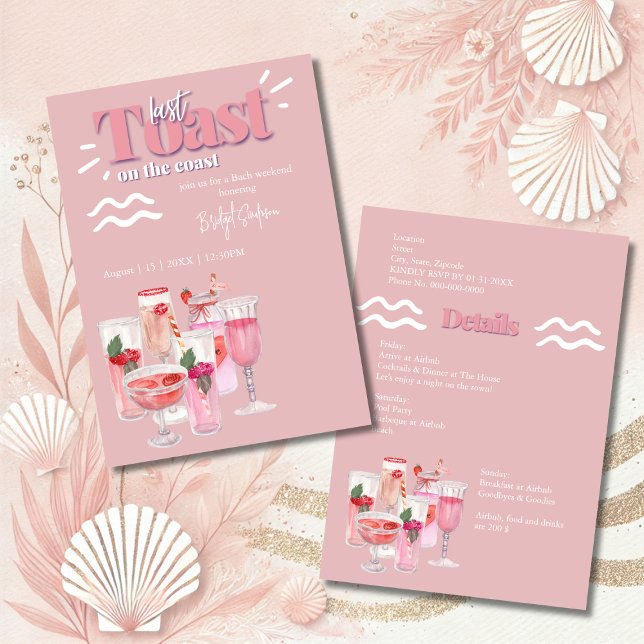 Convites último brinde no fim de semana da solteira costeir (Criador carregado)