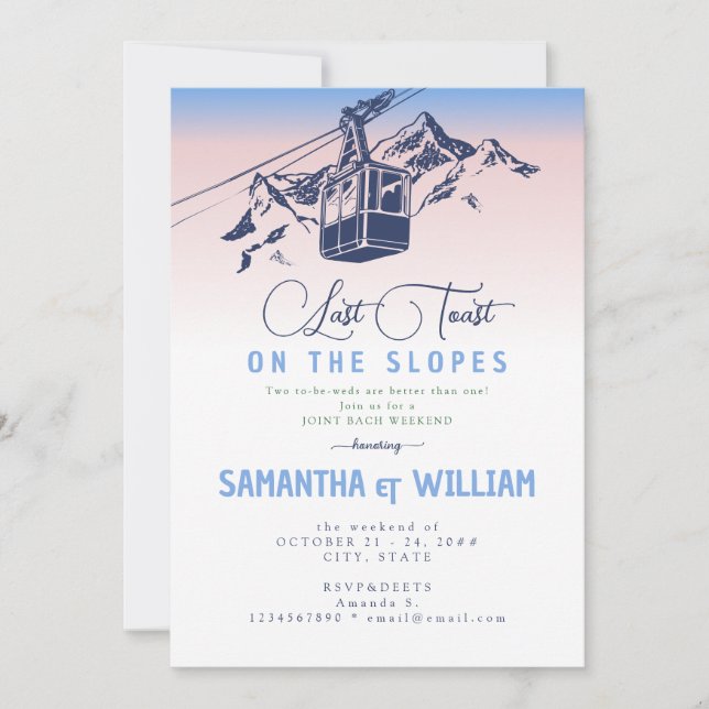 Convites Último Brinde No Fim De Semana Do Bach Slopes Ski (Frente)