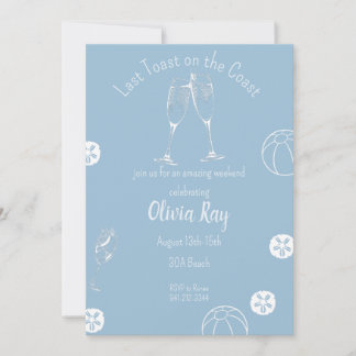 Convites Último brinde no rio de solteiros costeiros,
