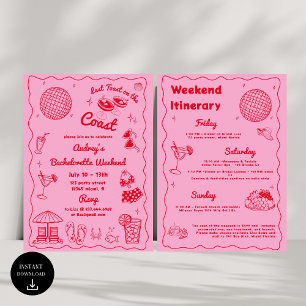 Convites Último Brinde Vermelho No Fim De Semana Da Bachelo