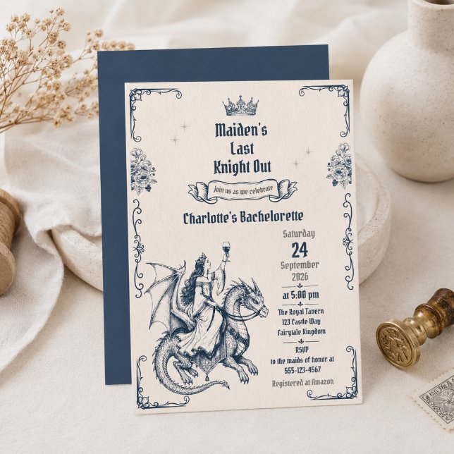 Convites Último Cavaleiro da Donzela Medieval Bachelorette (Criador carregado)