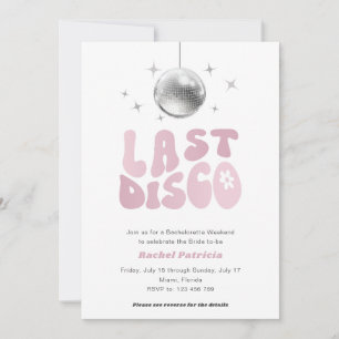 Convites Último Disco, Bachelorette Simples Moderno Retro