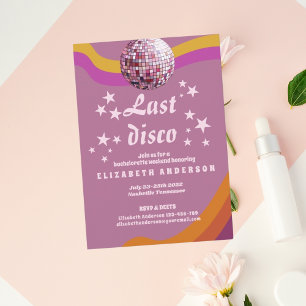 Convites Último Fim de Semana de Despedida Retro Disco 70