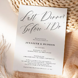 Convites Último janto de ensaio de casamento branco preto j