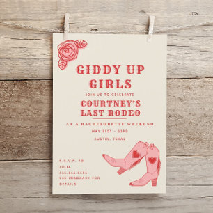 Convites Último Rodeio Giddy Up Itinerário de Fim de Semana