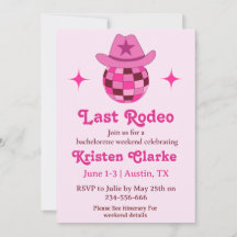 Último Rodeio Rosa Disco Cowgirl Despedida de Solt