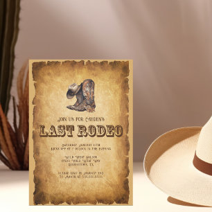 Convites Último Rodeo - Despedida de Solteiro Grunge Brown