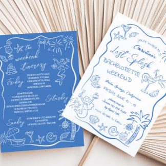 Convites Último Salpico Fim de Semana de Praia Desenhado à 