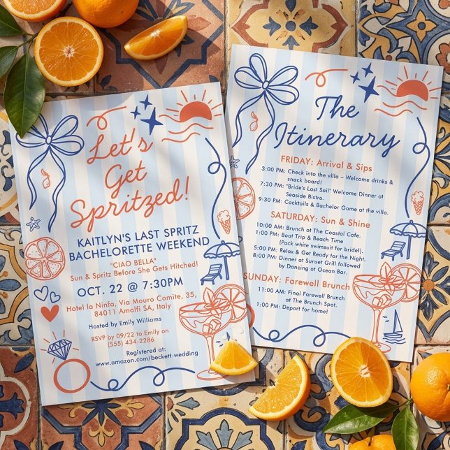 Convites Último Spritz Itinerário de Despedida de Solteira  (Criador carregado)