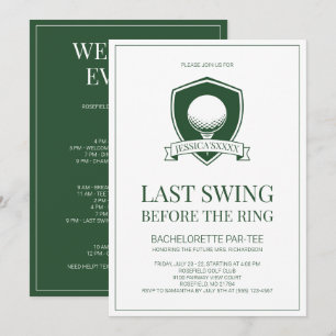 Convites Último Swing Golfe Verde e Branco Despedida de Sol