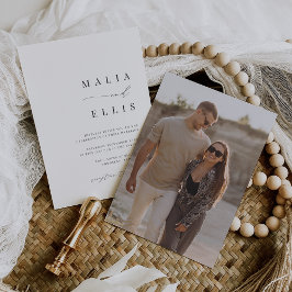 Convites Ultra mínimo | Calliografia Accent Photo Wedding