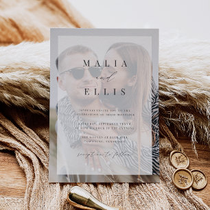 Convites Ultra mínimo Casamento de sobreposição de fotos