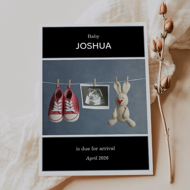 Convites Ultrasound Photo Pregnancy Announcement Card (Criador carregado)
