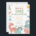 Convites Um A-saurus Dinosaur Kid Festa de primeiro anivers<br><div class="desc">A-saurus Dinosaur,  a redação do Convite de festas do primeiro aniversario do Um Dinossauro pode ser alterada para qualquer ocasião</div>