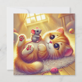 Convites Um adorável Design Impressão de Kitten e Mouse