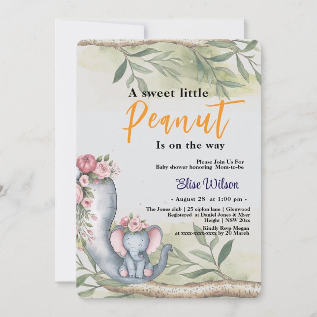 Convites Um amendoim doce está a caminho (Frente)