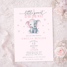 Um Amendoim no Caminho Chá de Bebê Elefante Rosa