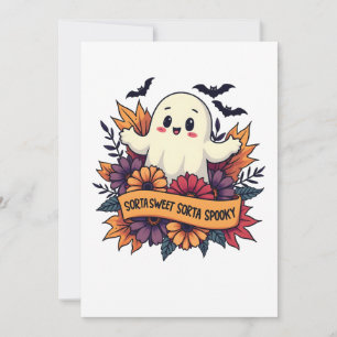 Convites Um Amor de Fantasma de Halloween Meio Doce Meio As