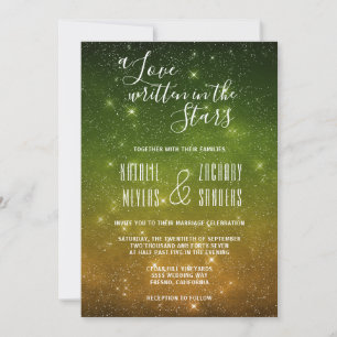 Convites Um Amor Escrito no Casamento Celeste das Estrelas