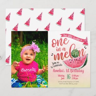 Convites Um aniversário da melancia do melão em um primei