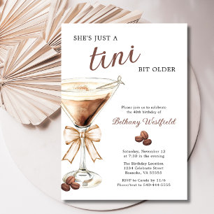 Convites Um aniversário de 40 anos Espresso Martini Tini Bi