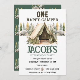 Convites Um Aniversário de criança de campanha feliz