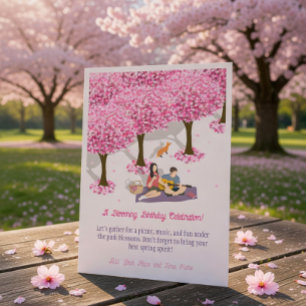 Convites Um aniversário florescente