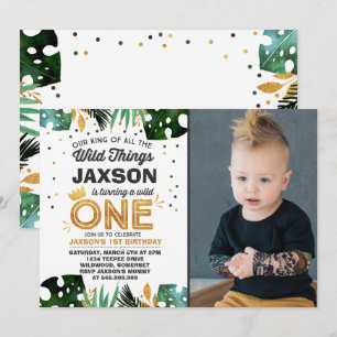 Convites Um aniversário selvagem selvagem das coisas do