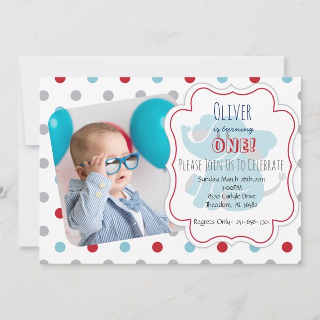 Convites Um ano (Frente)